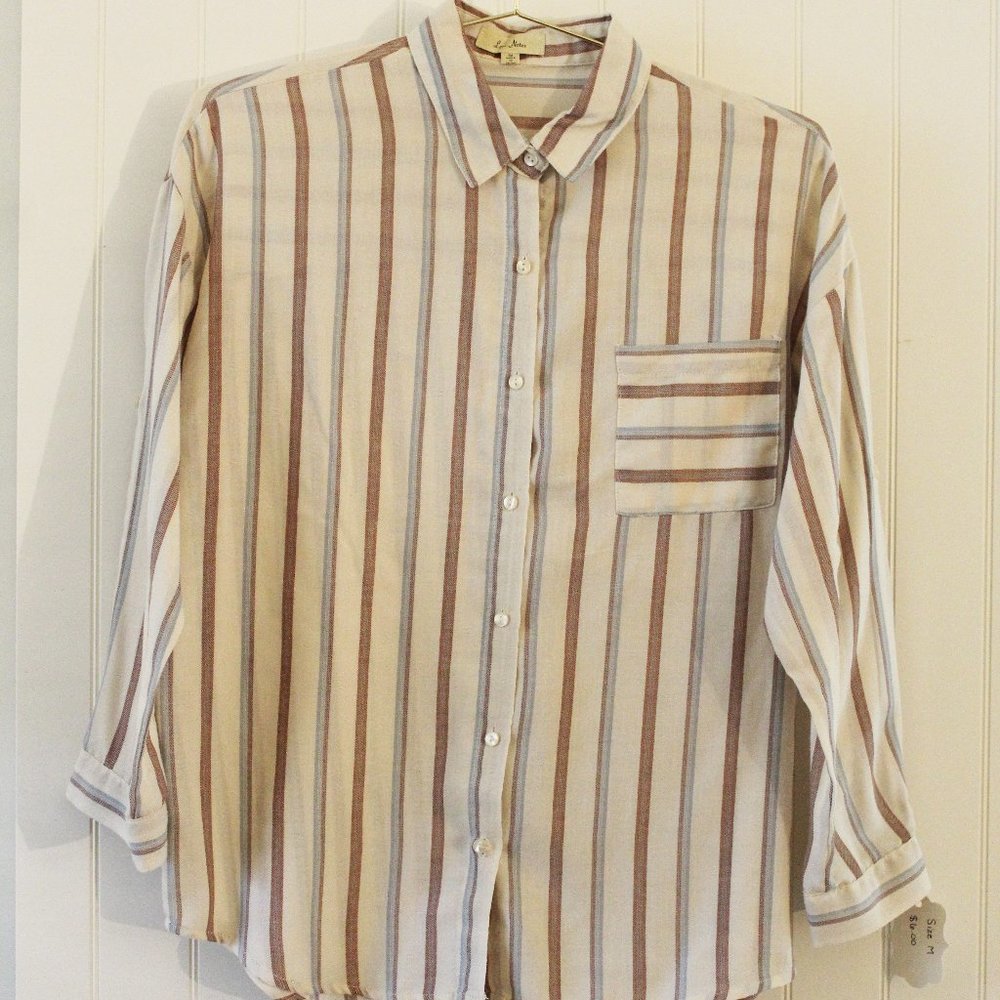 Love Notes ✤ Striped Collar Button Blouse